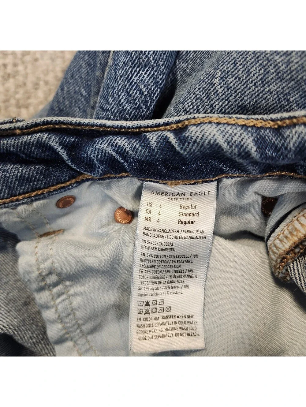 American Eagle Barrel Jeans Blue Denim Size 4